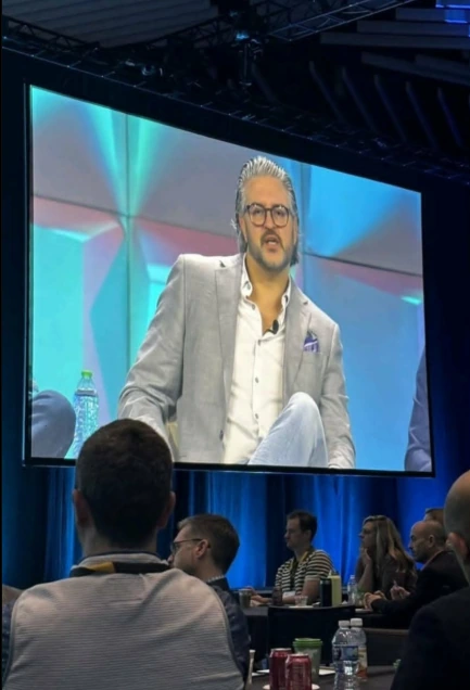 Conference presentation viewed from the audience