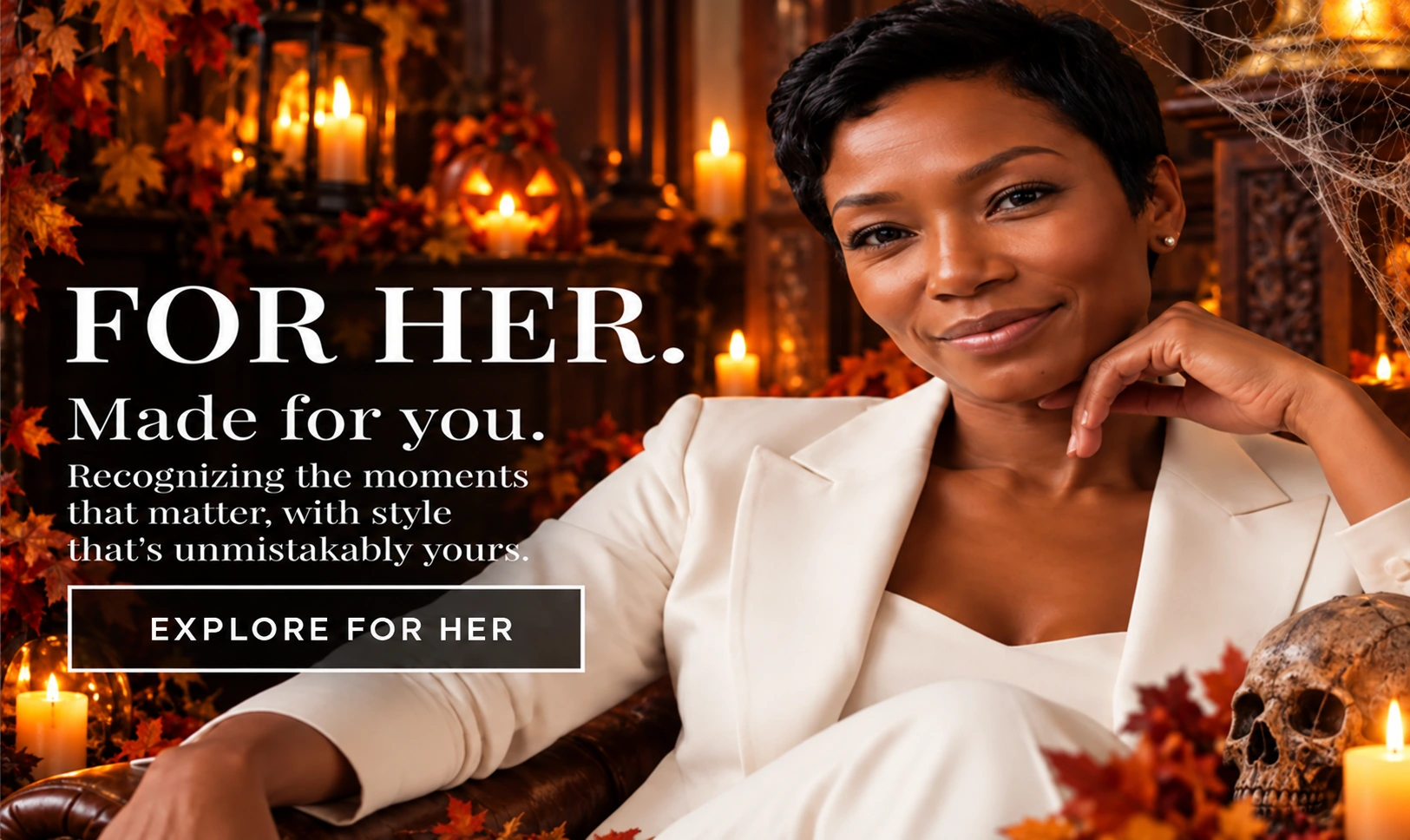 For her. Made for you. Lori seated in the brown chair.